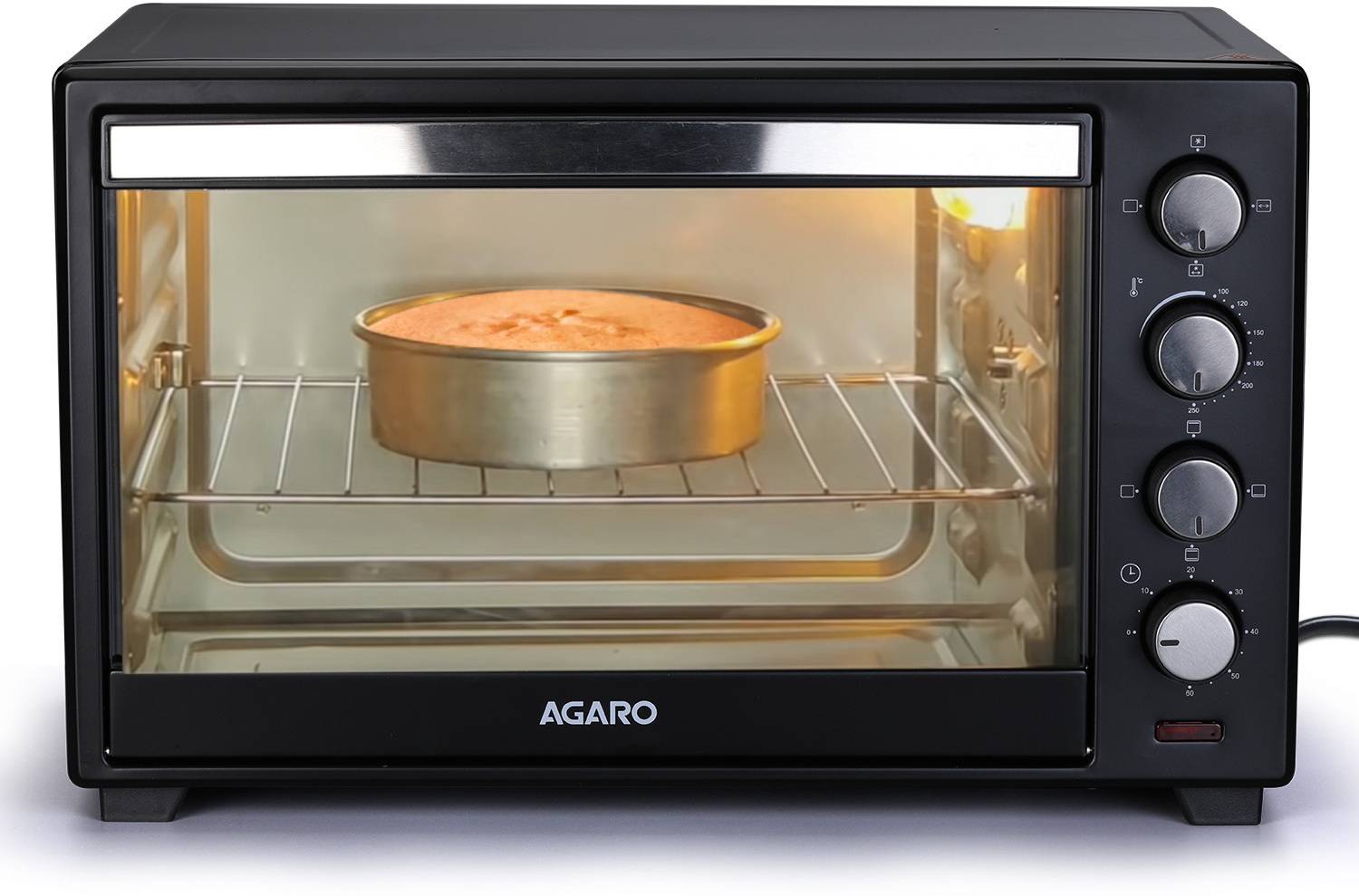 AGARO 38-Litre Oven Toaster Grill OTG Marvel-33267, 1600W, 6 Cooking Modes, Convection, Bake, Toast, Rotisserie, Black