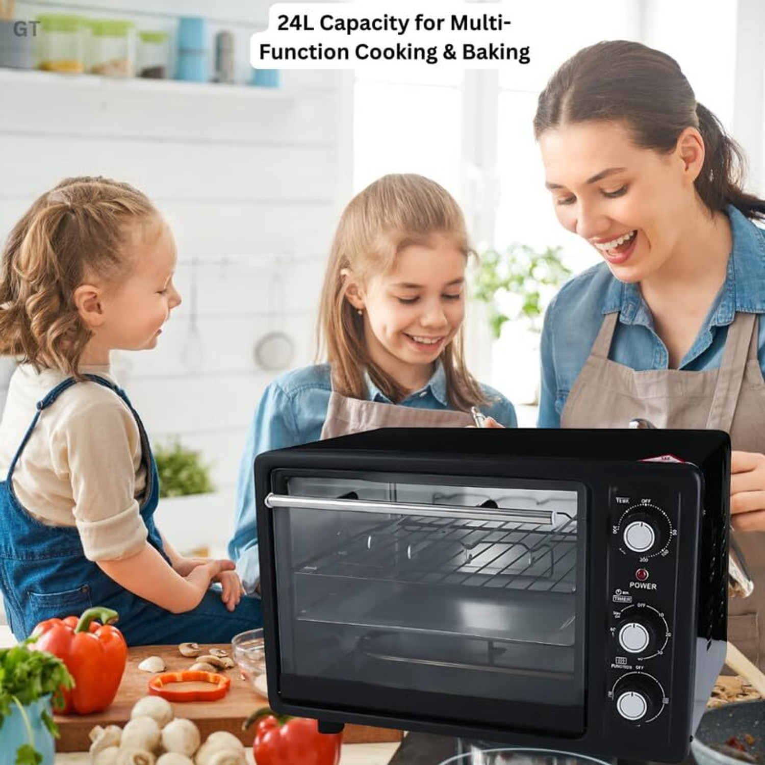 Image of Rhobos 24-Litre Oven Toaster Grill OTG 699AID97 Oven Toaster Griller | 24L Capacity | Multi-Function Cooking & Baking, Black