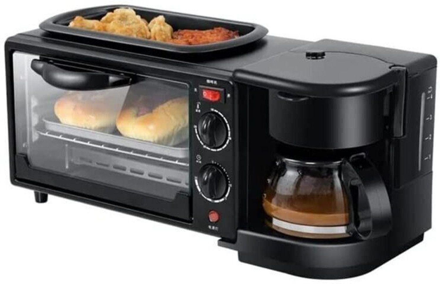 Image of TrendyAppliances 9-Litre Oven Toaster Grill OTG 3-in-1 Machine with Toaster Oven, Non-Stick Grill, Black