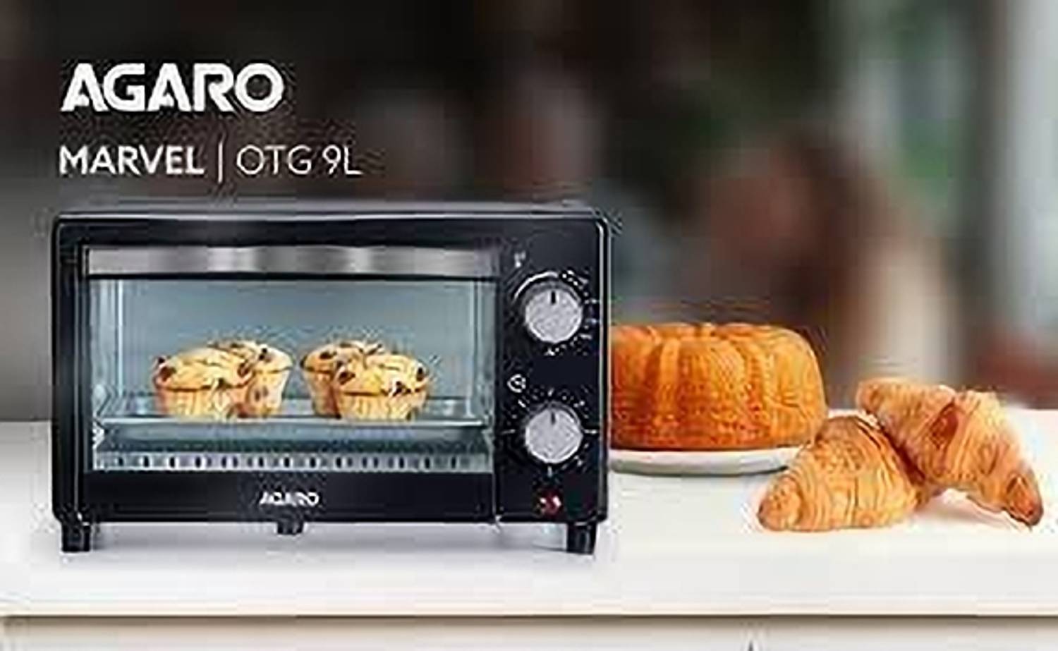 AGARO 9-Litre Oven Toaster Grill OTG MARVEL, BLACK — Ovens & Microwaves