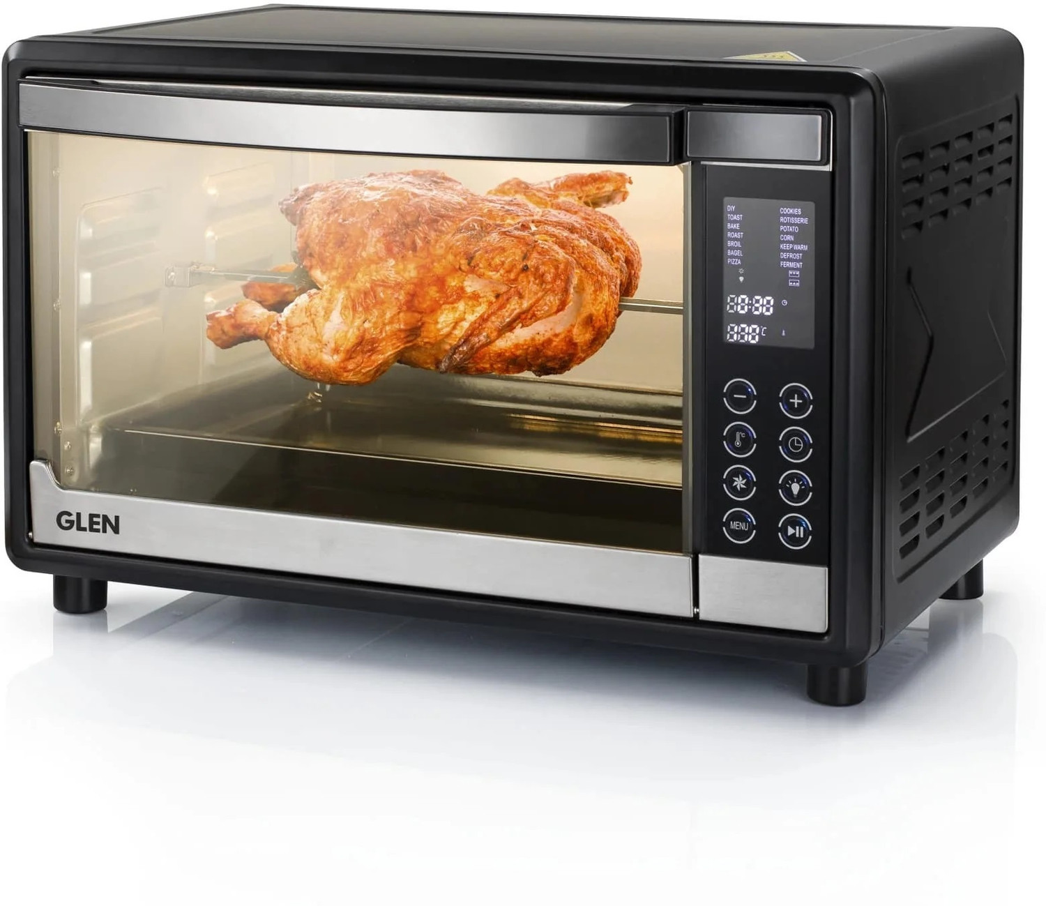 Image of Glen 35-Litre Oven Toaster Grill OTG Digital Oven Toaster Griller SA-5035DIGI Convection Motorized Rotisserie 1600W, Black