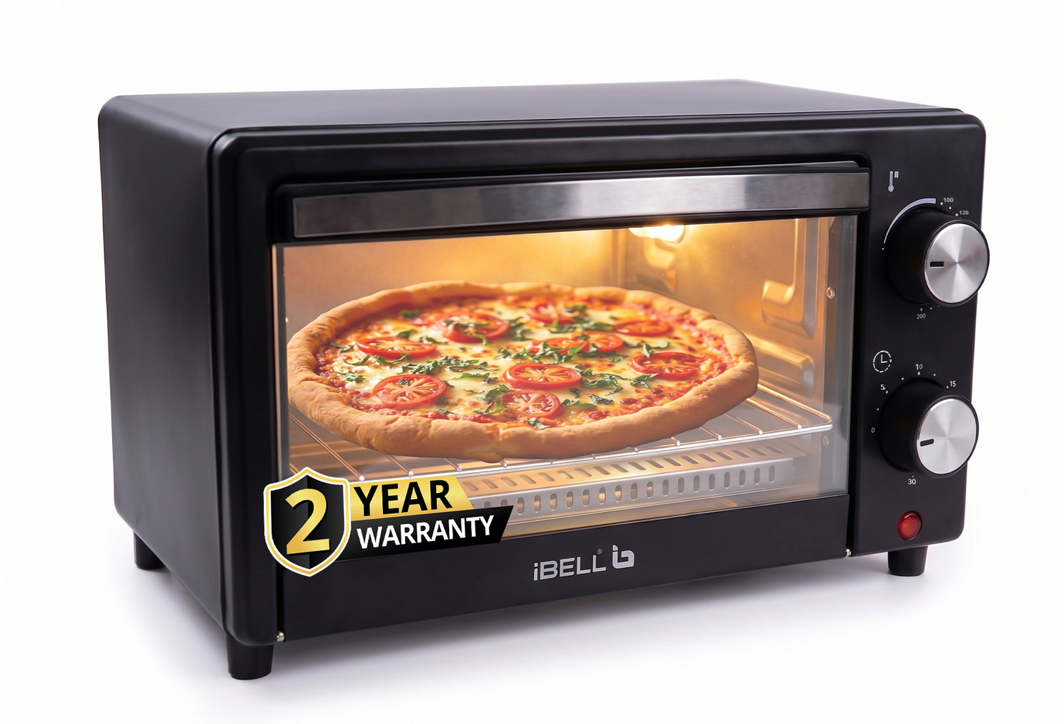Image of iBELL 10-Litre Oven Toaster Grill OTG WAVE10 OTG Multi-Purpose Oven, Toaster, Griller, Temperature & Timer Settings, Black