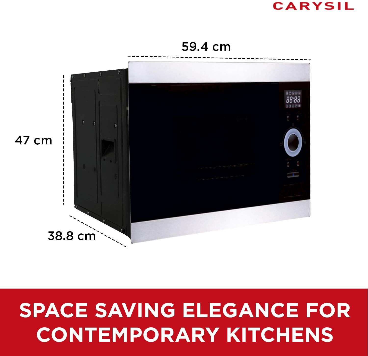 Image of Carysil 25-Litre Oven Toaster Grill OTG MWO-2, Black