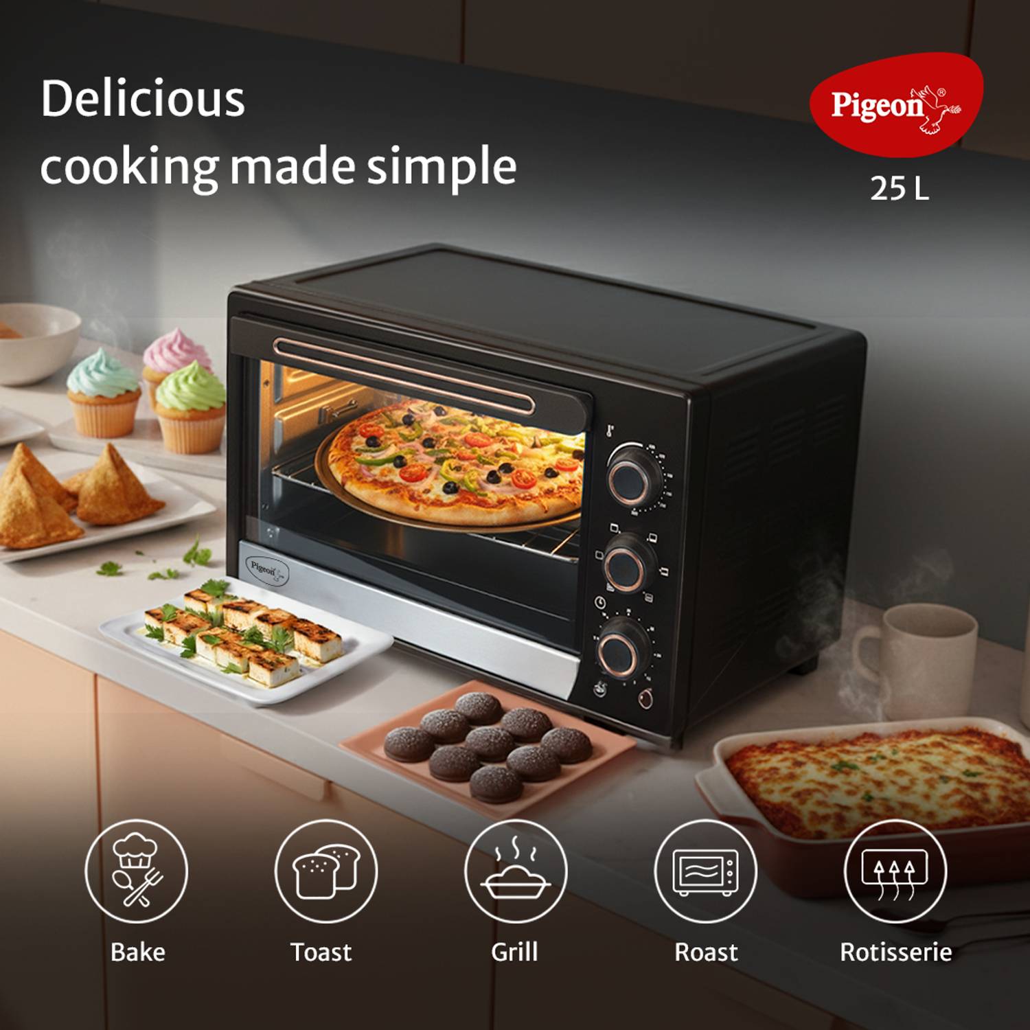Pigeon 25-Litre with Rotisserie Oven Toaster Grill OTG 19003847/1... more
