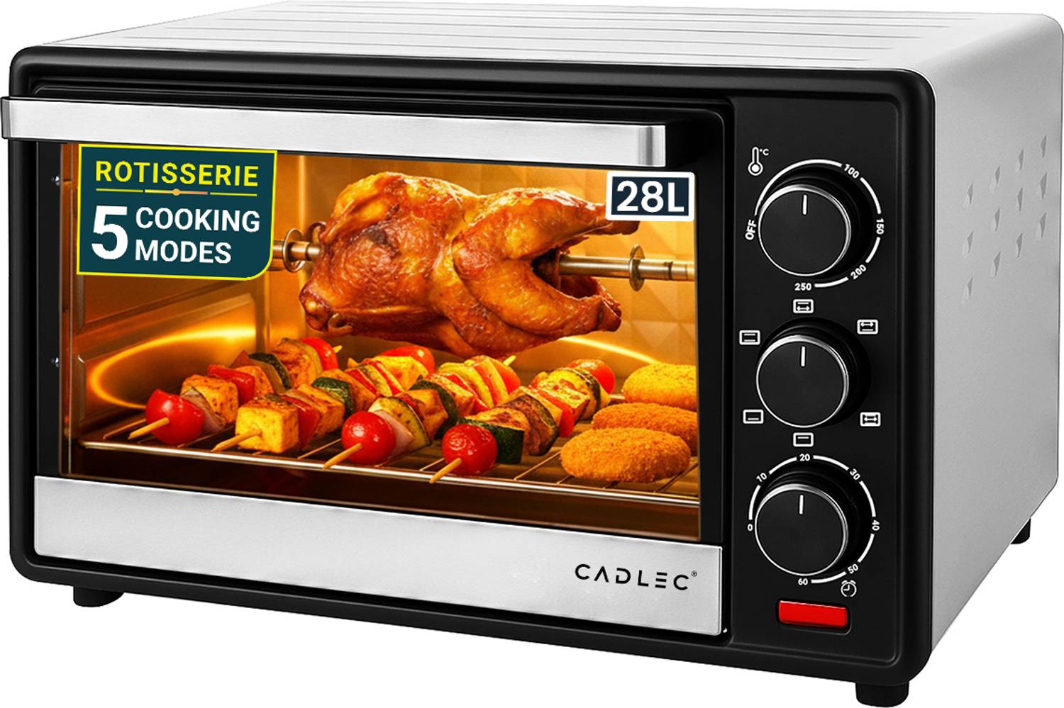 Cadlec 28-Litre Oven Toaster Grill OTG OvenMate, Silver and Black — Ovens & Microwaves