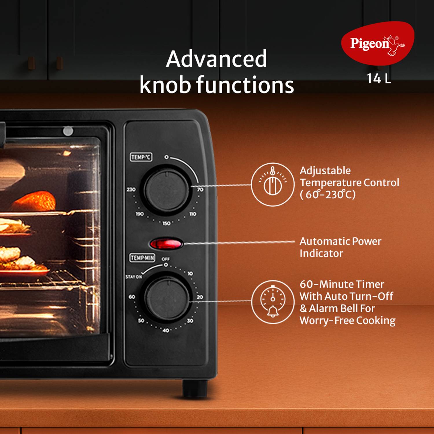 Pigeon 14-Litre OTG Black - Image 3