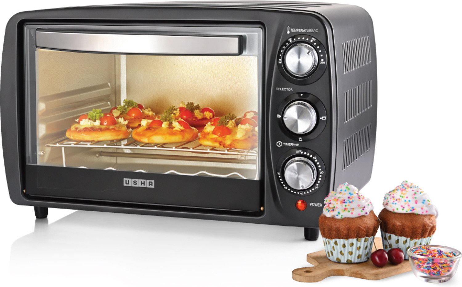 Image of USHA 16-Litre Oven Toaster Grill OTG OTGW 3716, Black