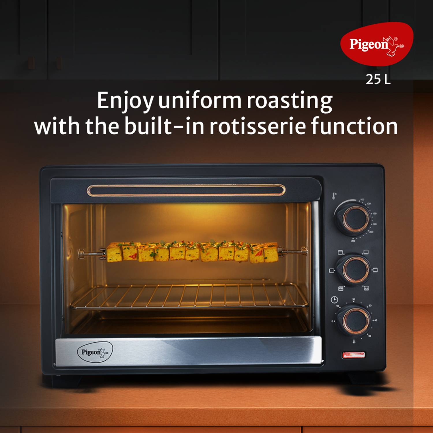 Pigeon 25L Black OTG with Rotisserie - Image 5
