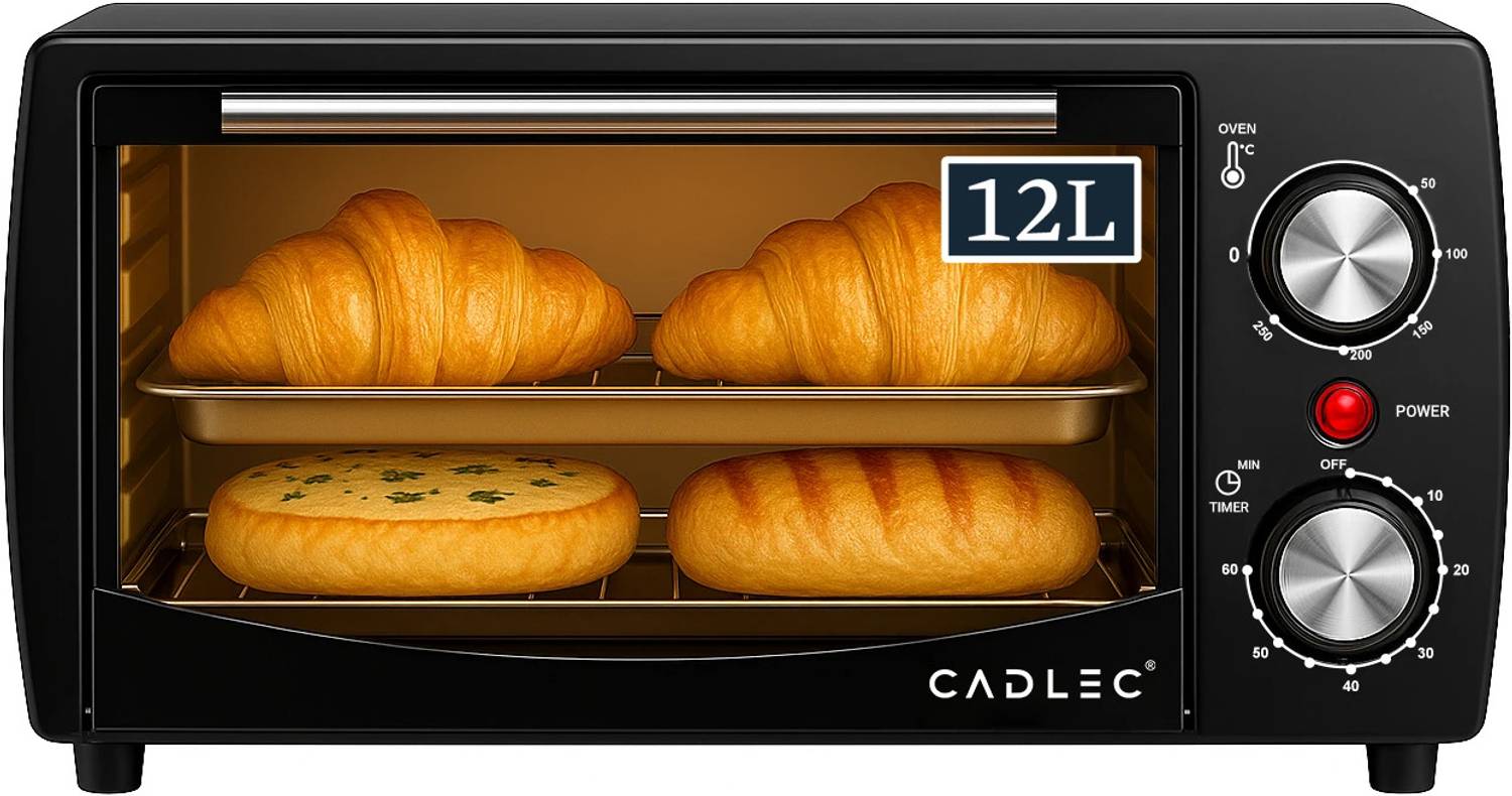 Cadlec 12-Litre Oven Toaster Grill OTG Cruise, Black — Ovens & Microwaves