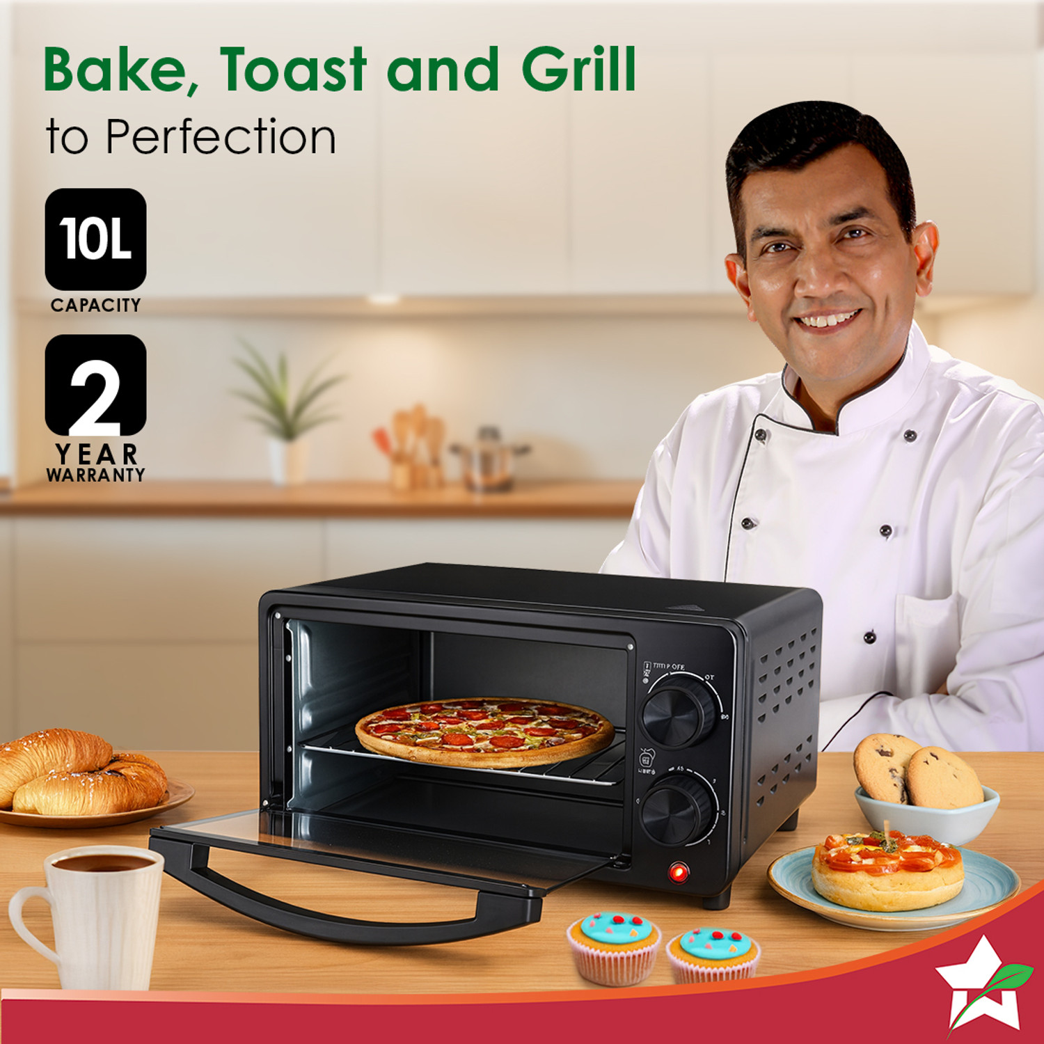 Image of WONDERCHEF 10-Litre Oven Toaster Grill OTG OTG, Black