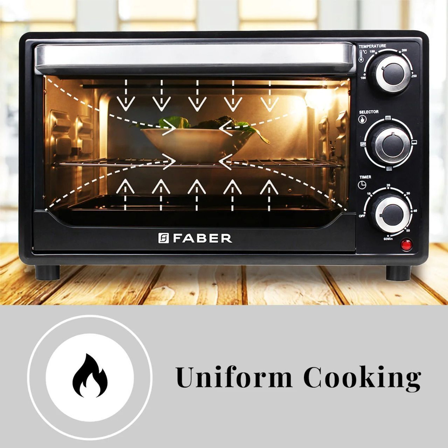 Image of FABER 24-Litre Oven Toaster Grill OTG FOTG BK 24L, Black