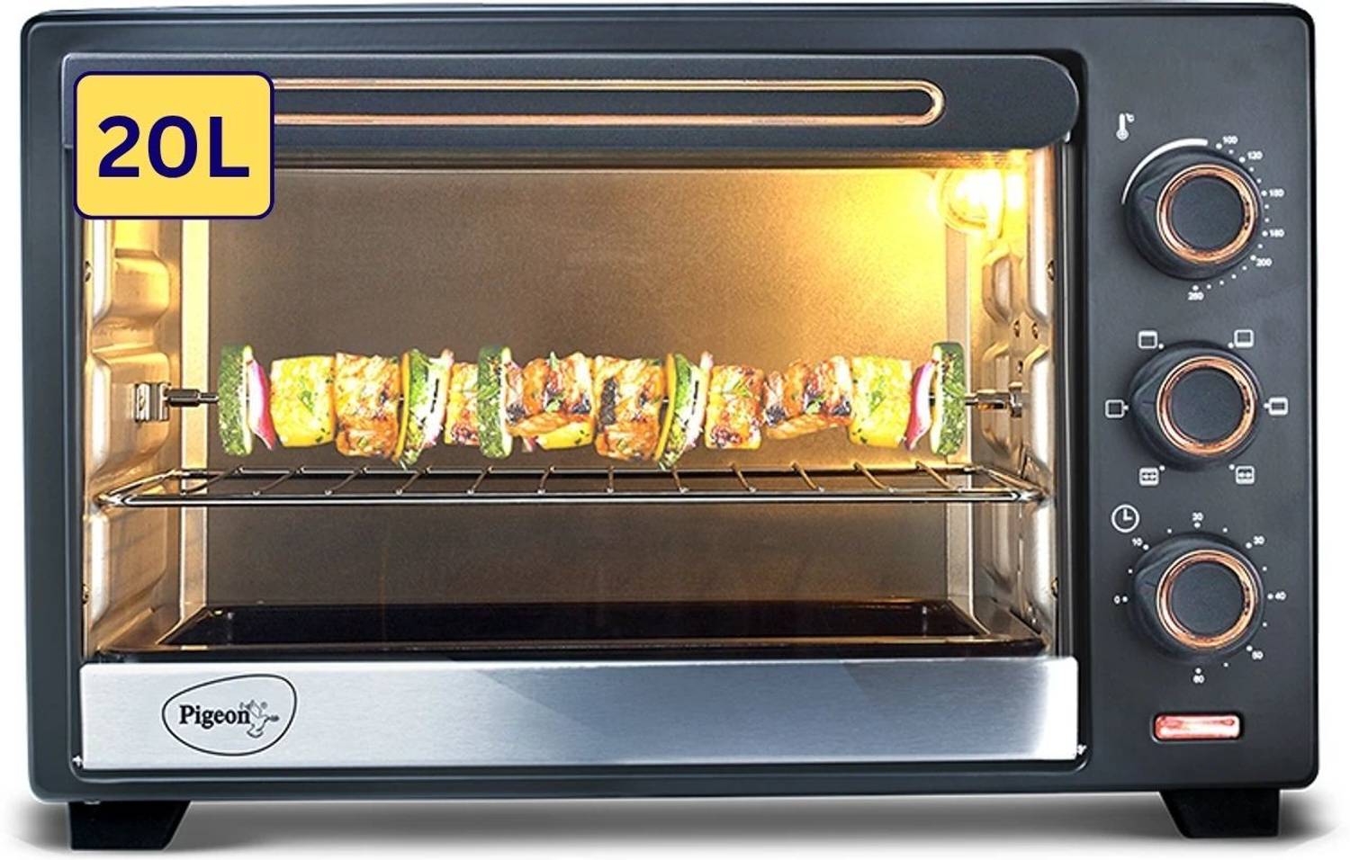 Pigeon 20-Litre Oven Toaster Grill OTG 16321/16132/19004057., Black — Ovens & Microwaves