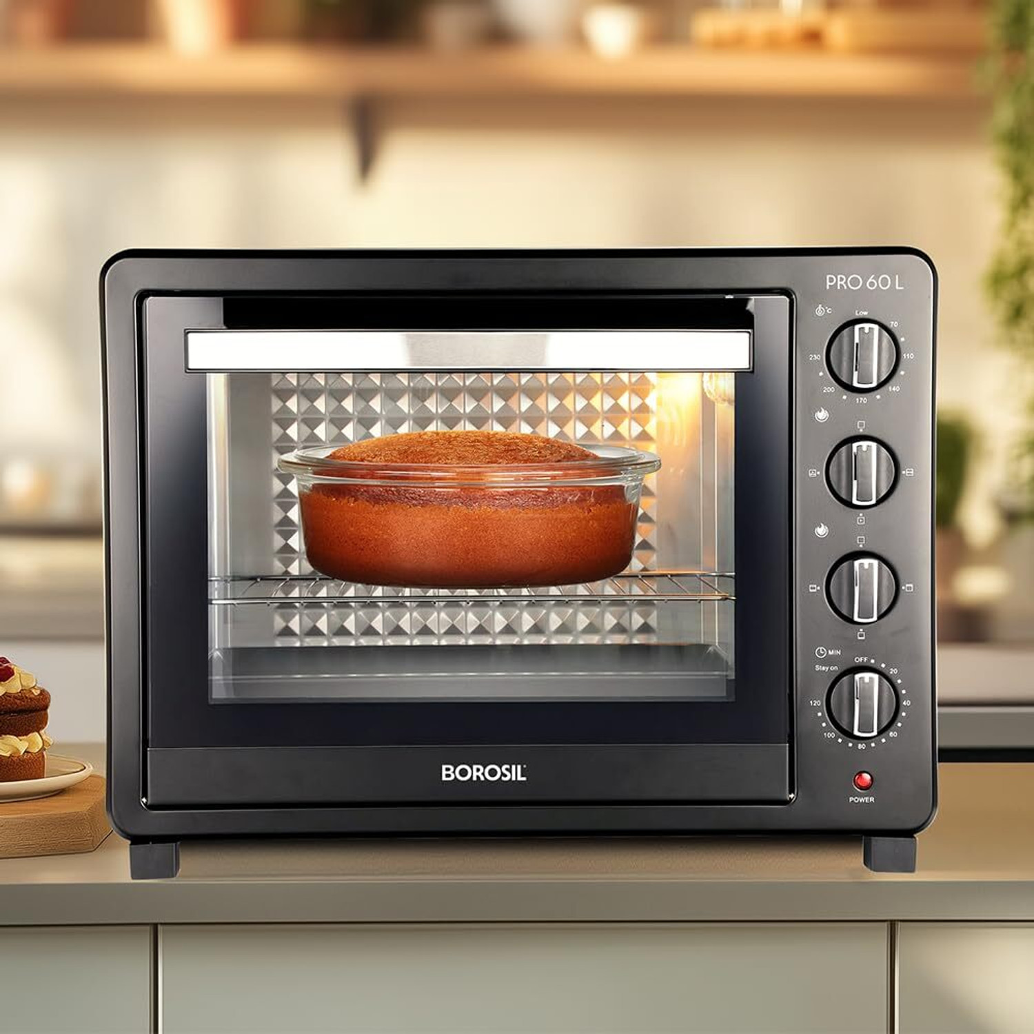 Image of BOROSIL 60-Litre Oven Toaster Grill OTG Pro 60L OTG, BIS Approved, Made in India, Convection Oven Toaster Griller, Black