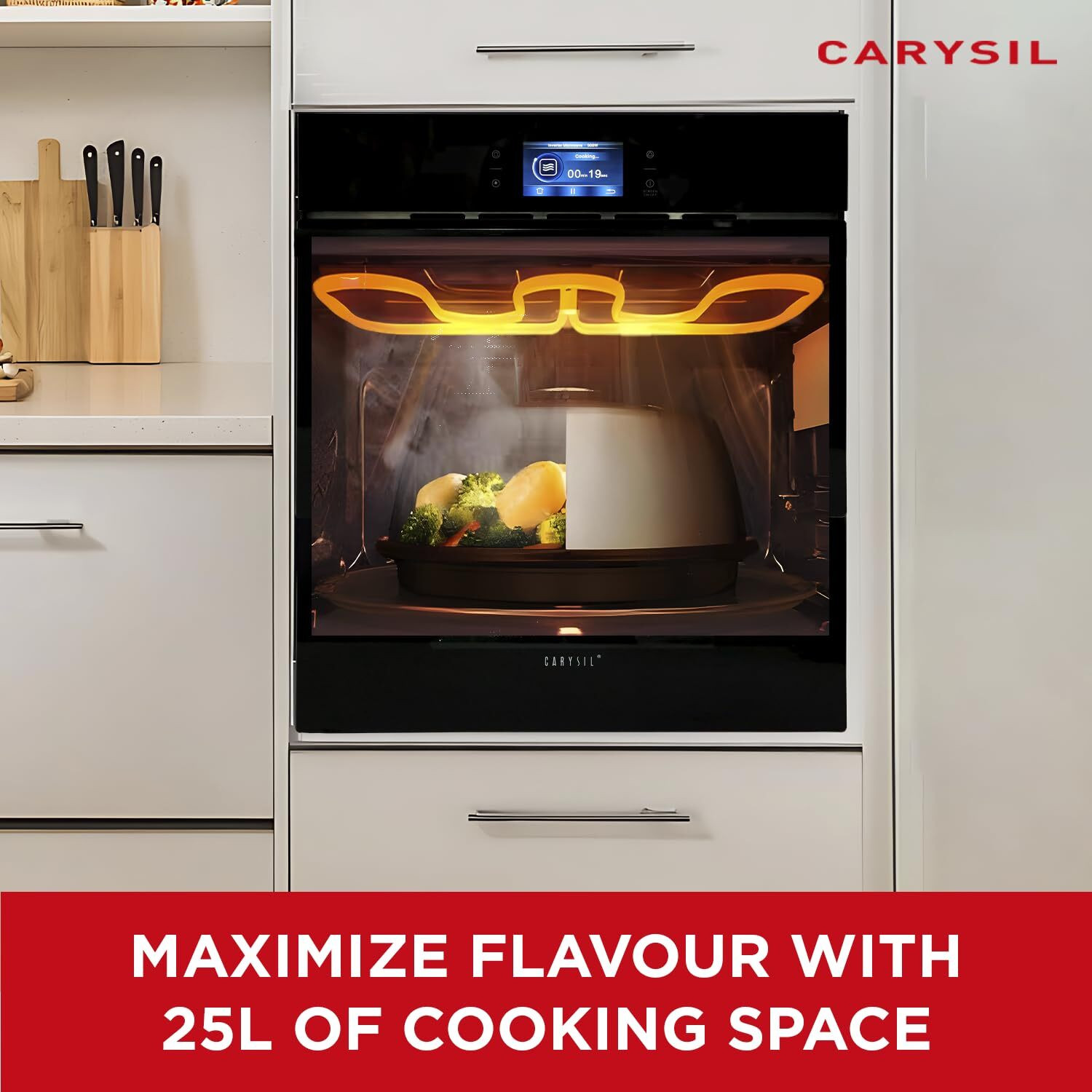 Image of Carysil 25-Litre Oven Toaster Grill OTG MWO01, Black
