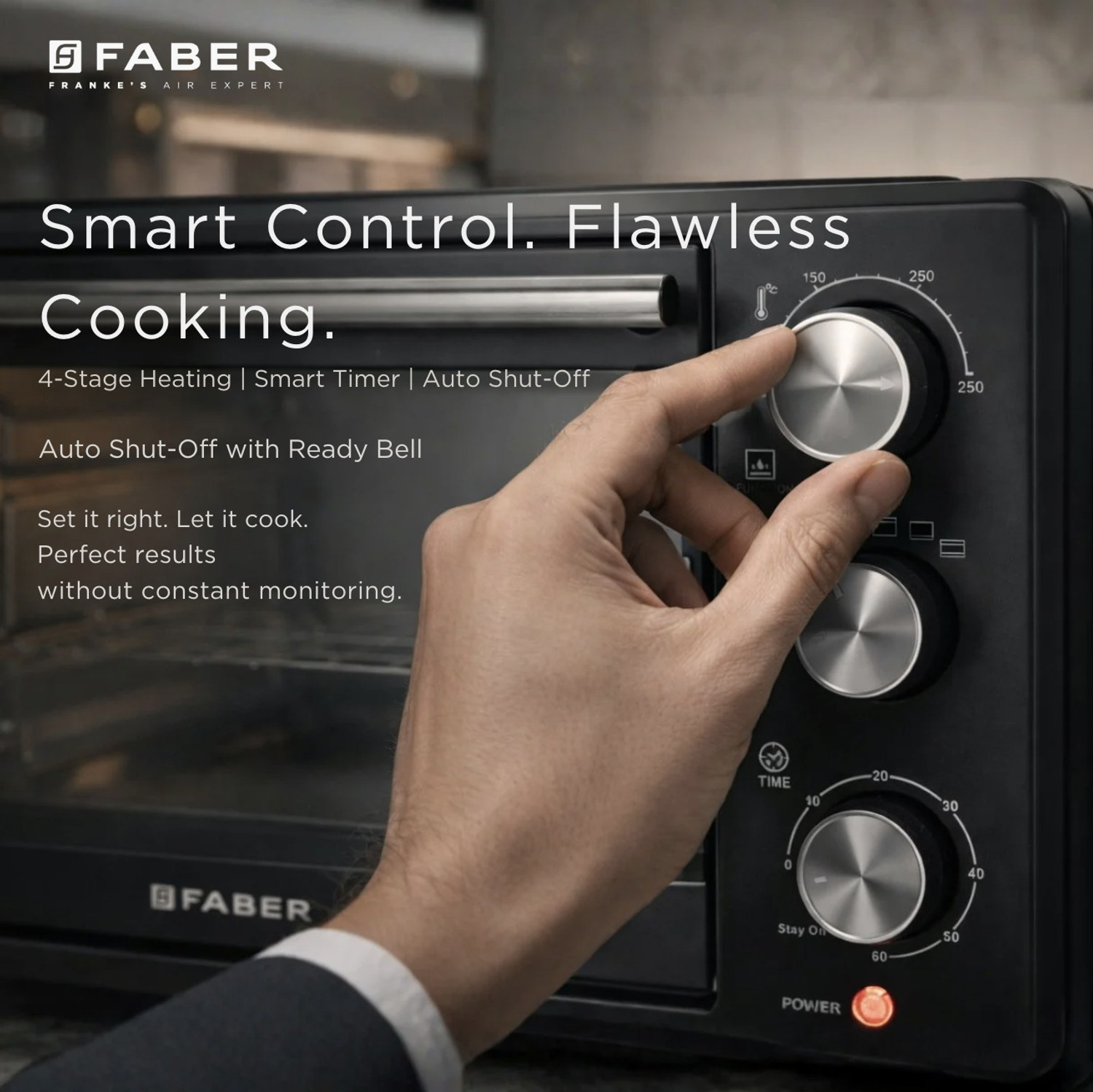 Image of FABER 24-Litre Oven Toaster Grill OTG FOTG 24L Neo|1500W OTG|Bake,Toast, Grill|4 Stage Functions|Upper & Lower Heating, Black