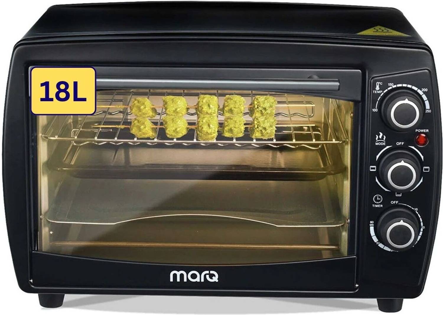 MarQ by Flipkart 18-Litre with Crumb Tray Oven Toaster Grill OTG 18L1200W4HL / MQOT18NNTAB, Black