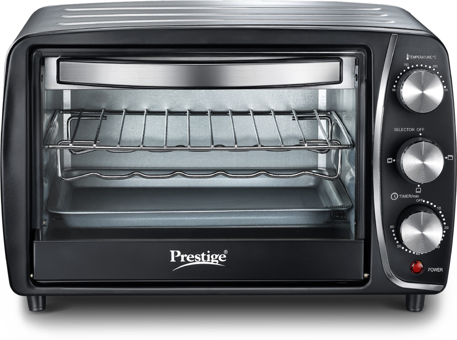 Image of Prestige 16-Litre Oven Toaster Grill OTG POTG 16A |Bake, Grill, Toast, Black