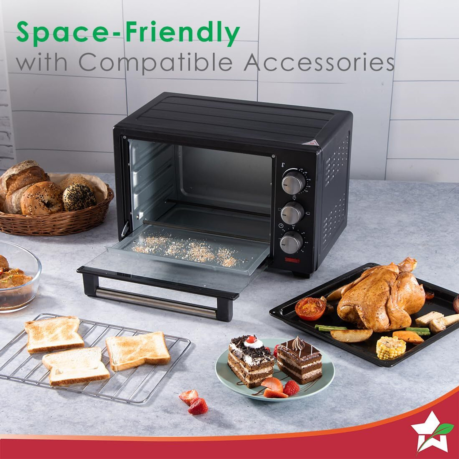 Image of WONDERCHEF 19-Litre Oven Toaster Grill OTG 63152143, Black