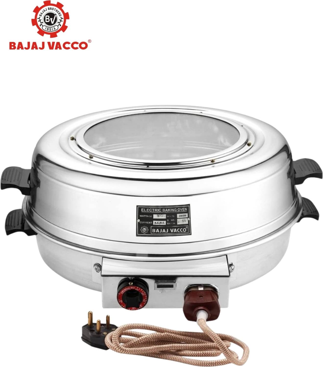 BAJAJ VACCO 13-Litre Oven Toaster Grill OTG ROUND BAKING GRILLING RBO -3 13 Inch, Silver — Ovens & Microwaves