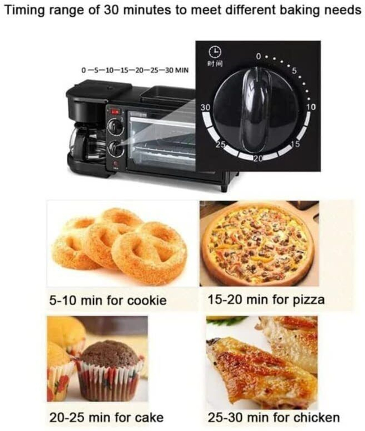 Image of TrendyAppliances 9-Litre Oven Toaster Grill OTG 3-in-1 Machine with Toaster Oven, Non-Stick Grill, Black