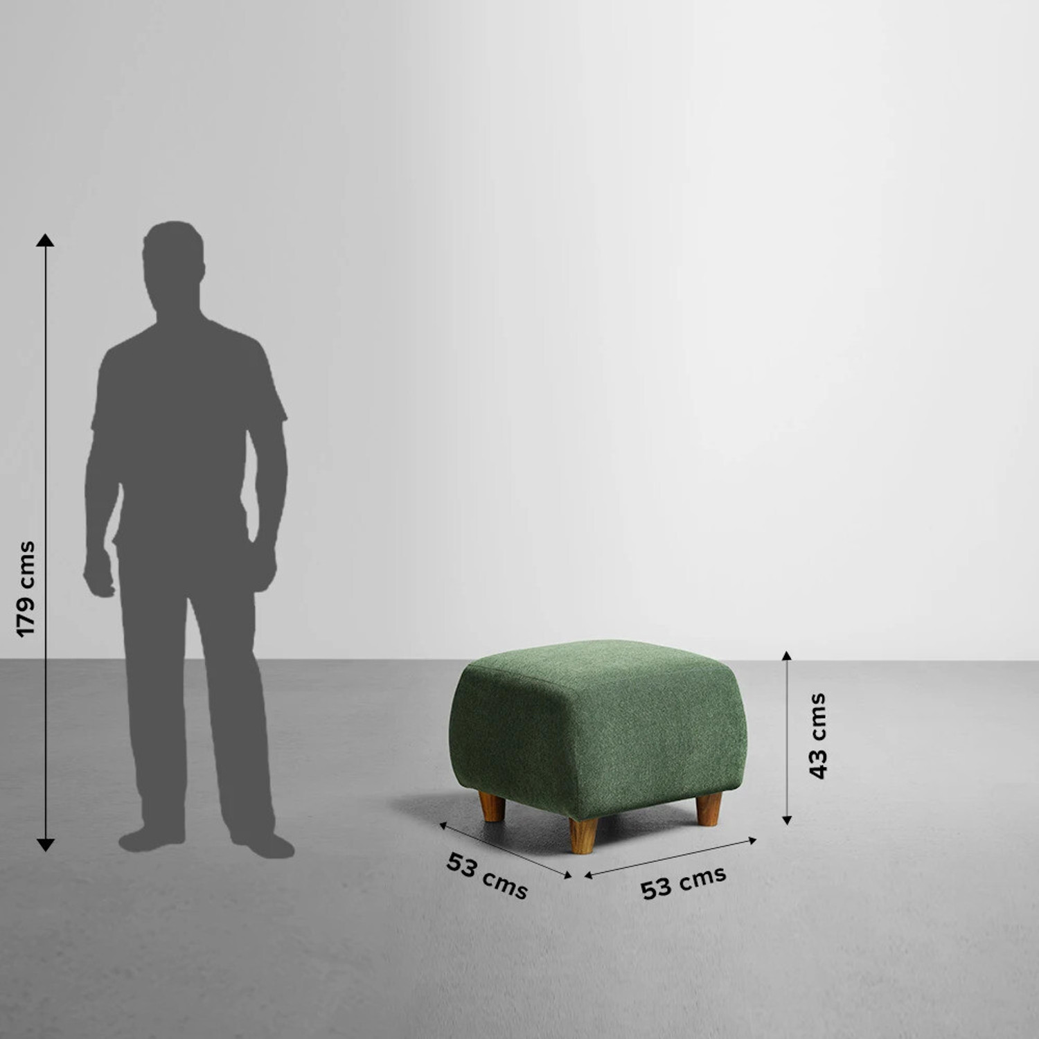 Image of Sleepyhead Fabric Standard Ottoman (Finish Color - Avocado Green, DIY(Do-It-Yourself))