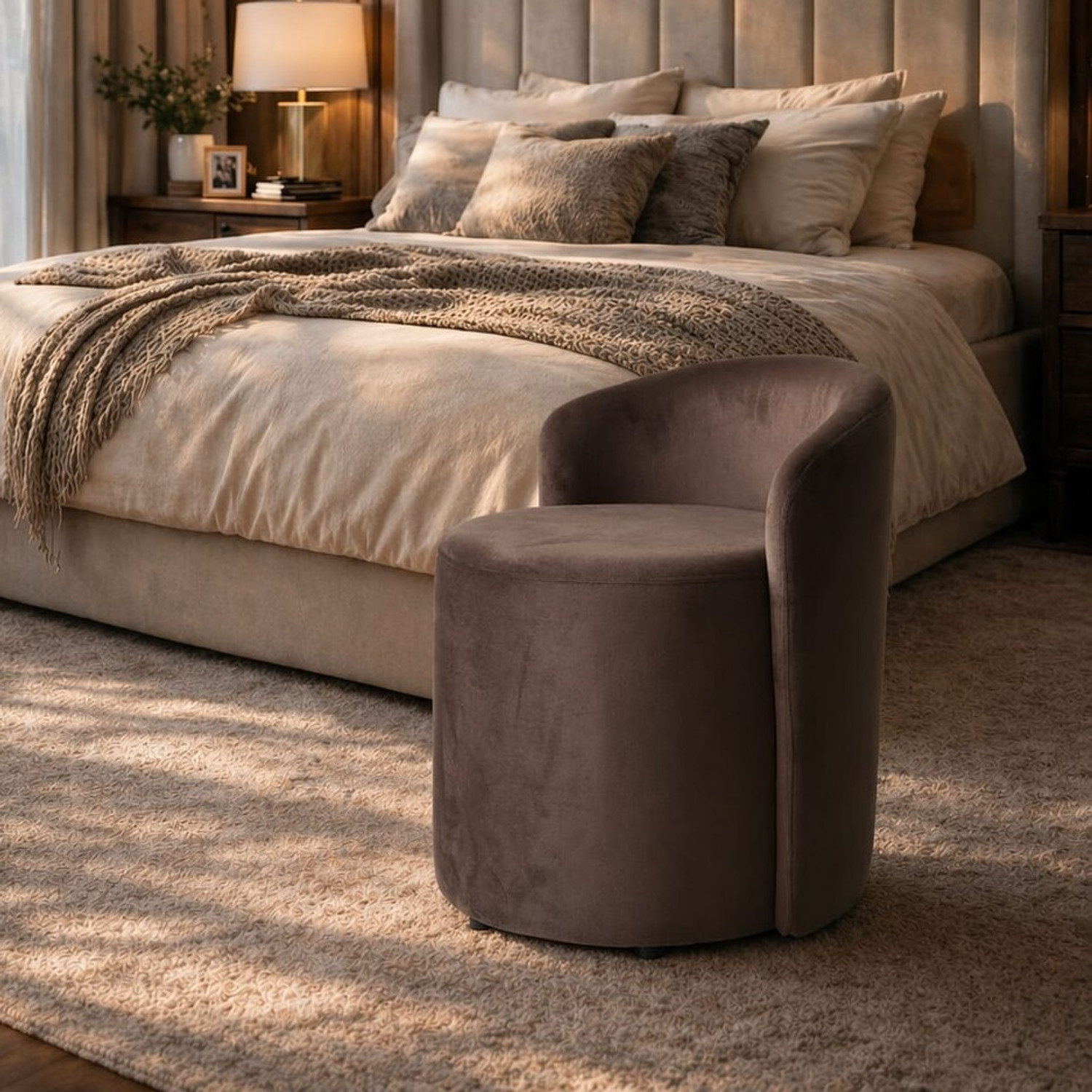Image of Jaico Solid Wood Standard Ottoman