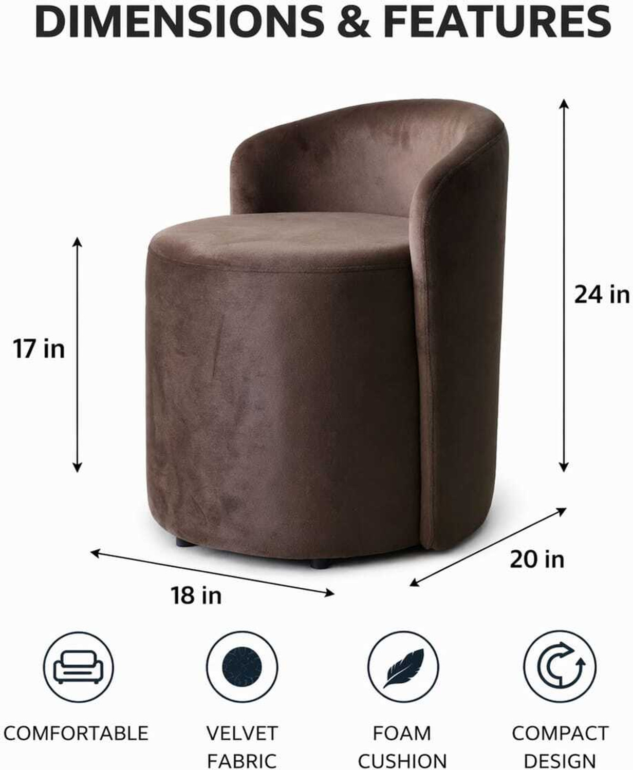 Image of Jaico Solid Wood Standard Ottoman