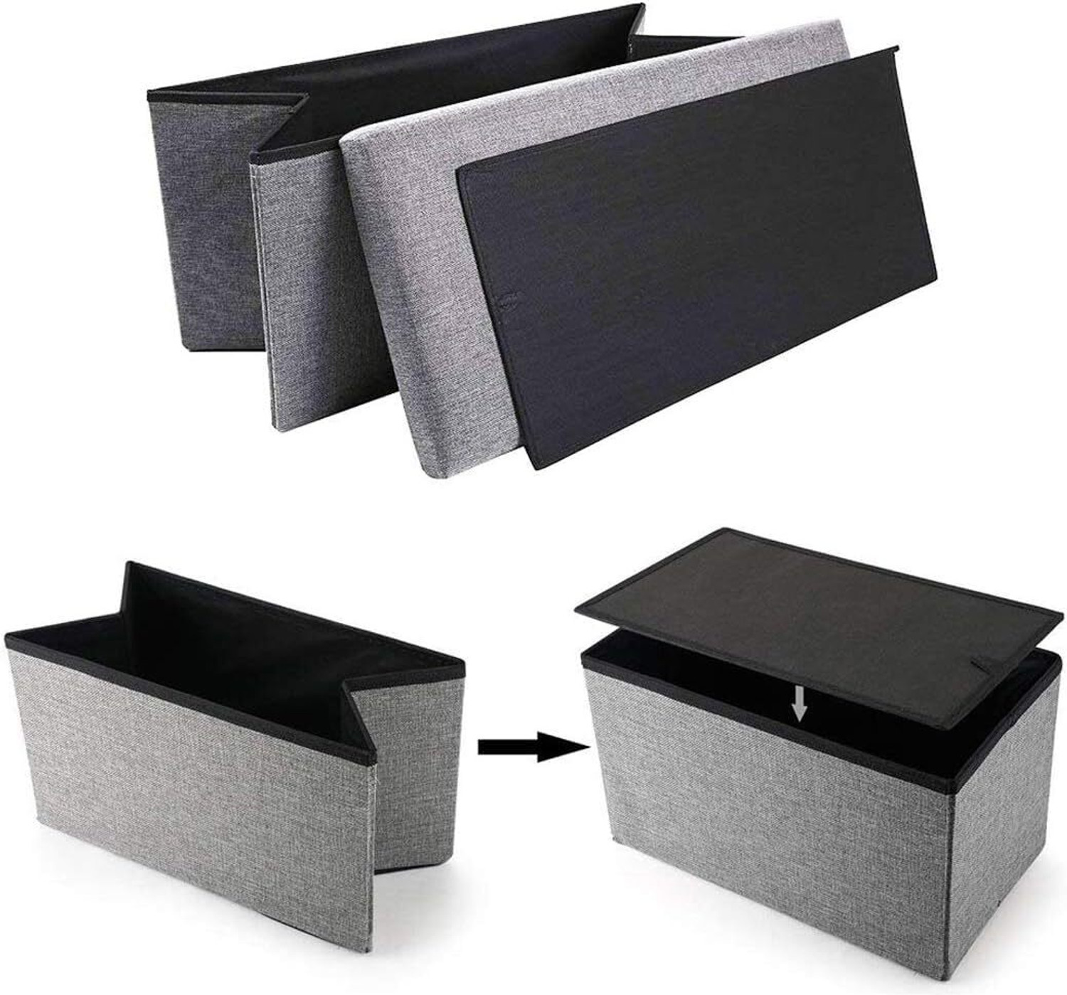 Image of HARIGYAN Fabric Cube Ottoman