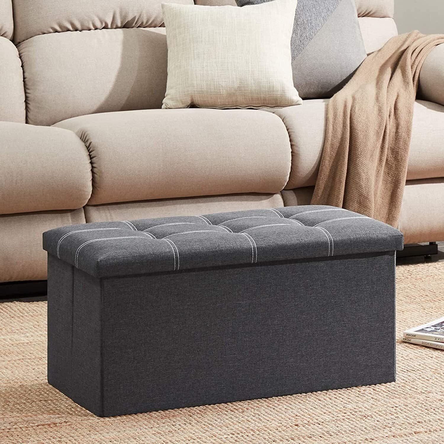 Image of SKYFUN Fabric Cube Ottoman