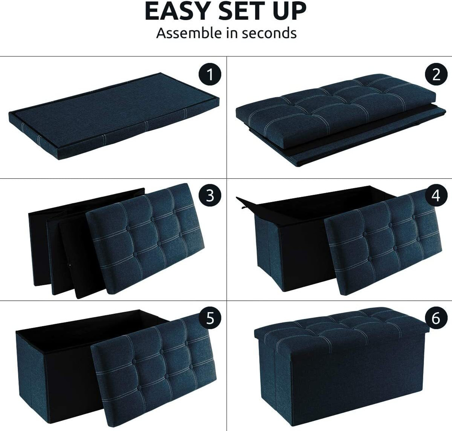Image of SKYZIART Fabric Cube Ottoman