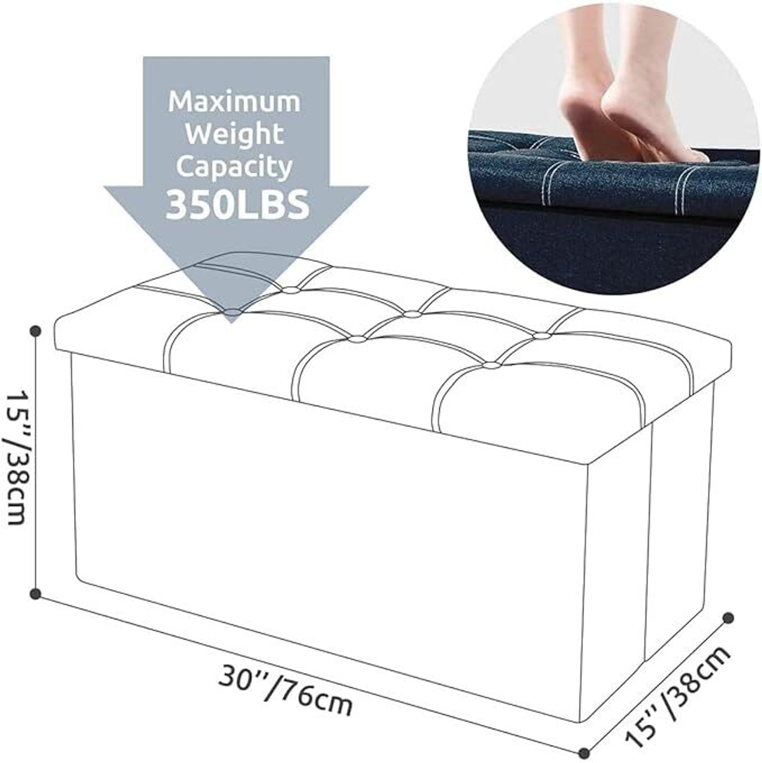 Image of Ladki Fabric Standard Ottoman