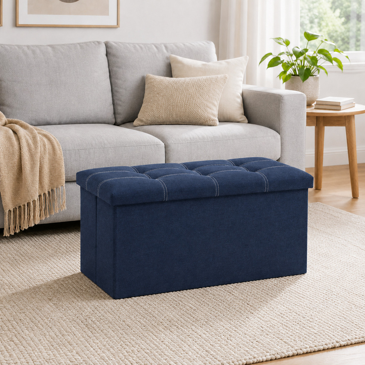 Image of SKYZIART Fabric Cube Ottoman