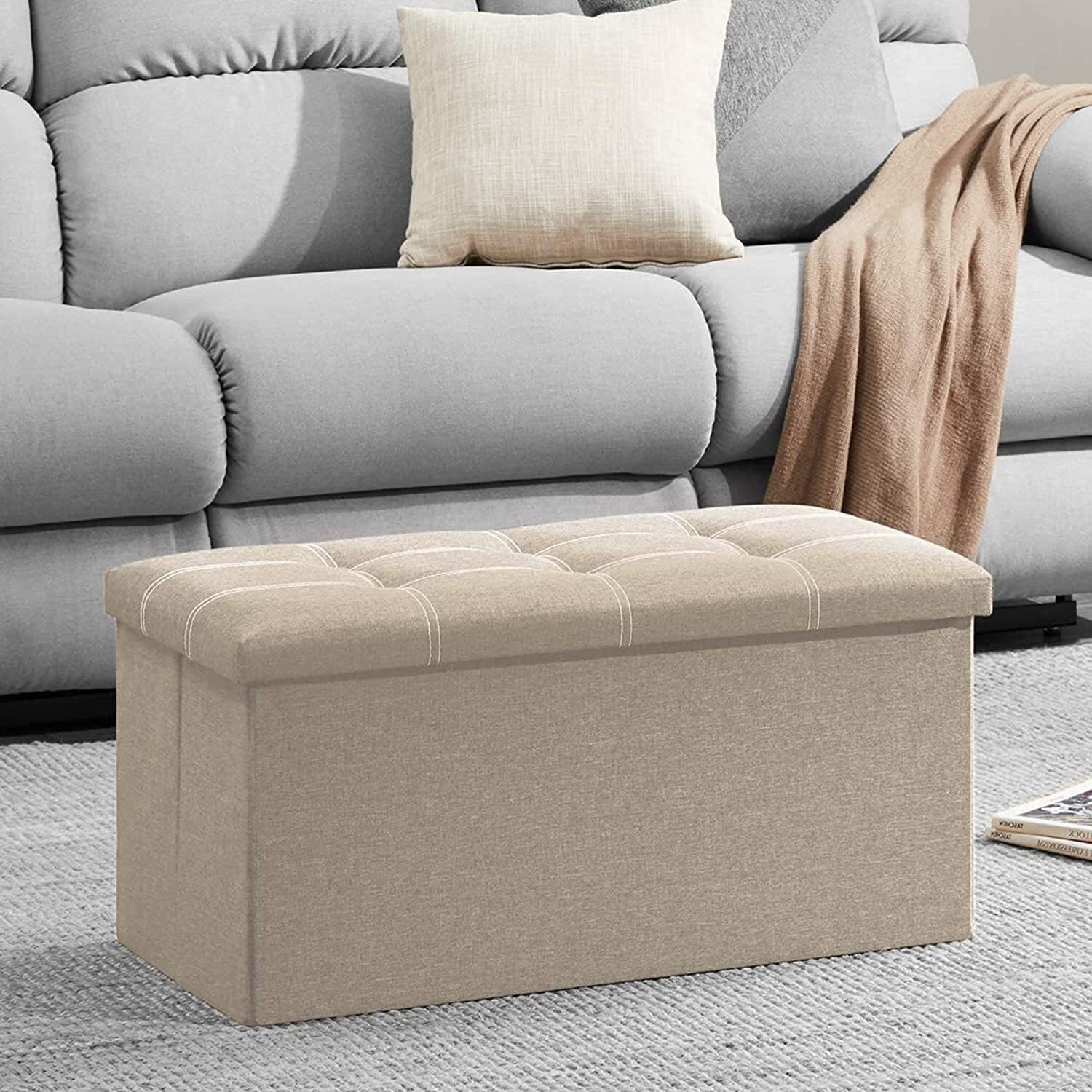 Image of SKYFUN Fabric Cube Ottoman