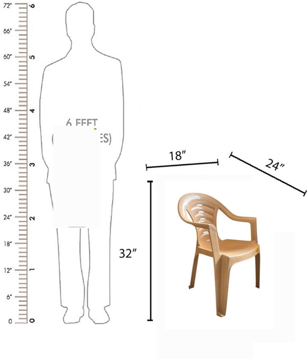 Image of Anmol ANMOL PANTHER BEIGE COLOR SET OF 2 FULLY COMFORT Plastic Outdoor Chair