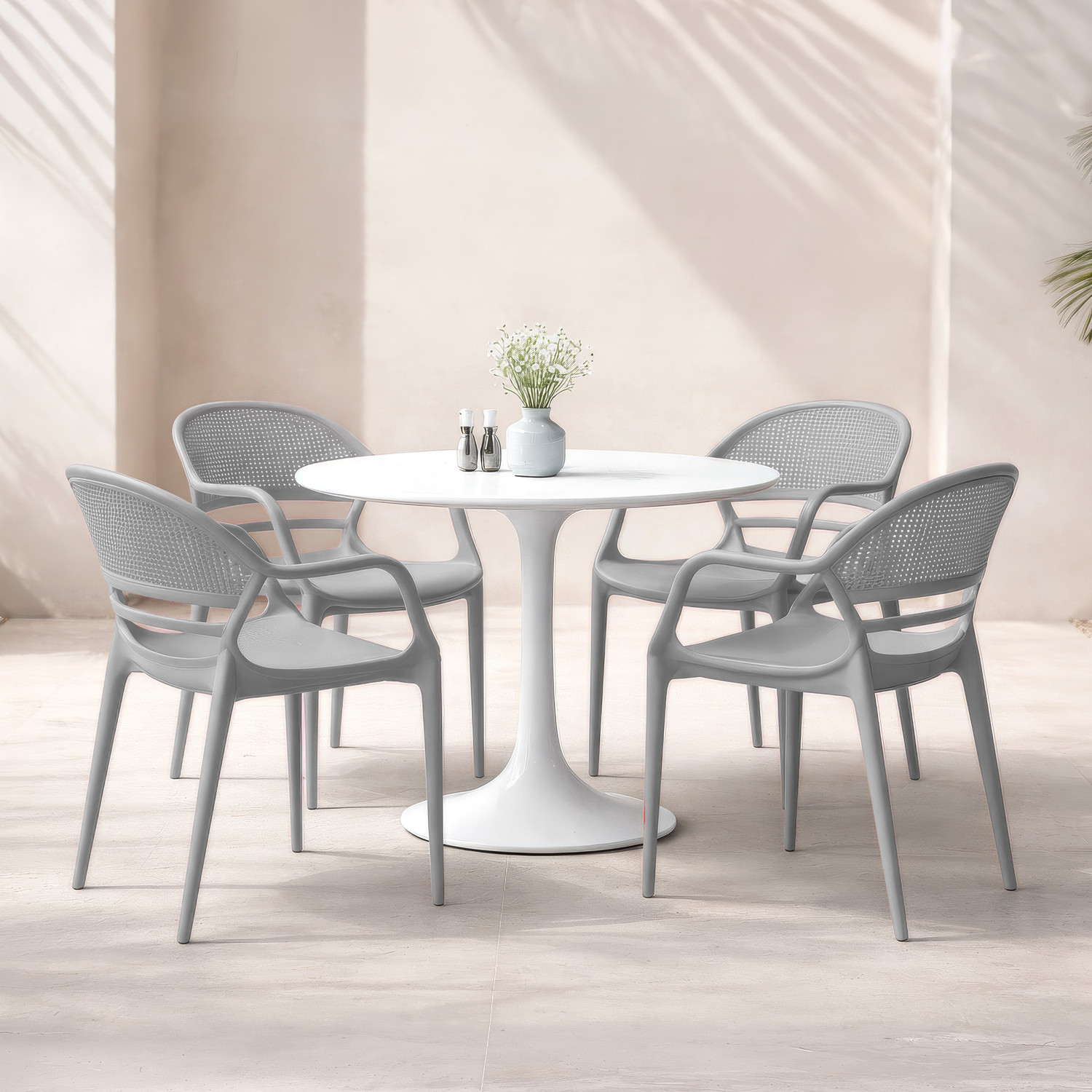 Image of Diya Sunset Strong PP Build, Lightweight, Stackable, Home, Balcony, Living Room, Cafe Plastic Outdoor Chair