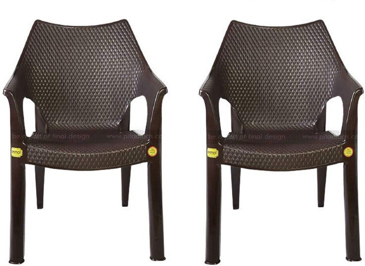 Image of Anmol MAHARAJA Brown Set Of 4 Chair Fully Comfort Nd Weight Bearing Capacity 150 Kg Plastic Outdoor Chair