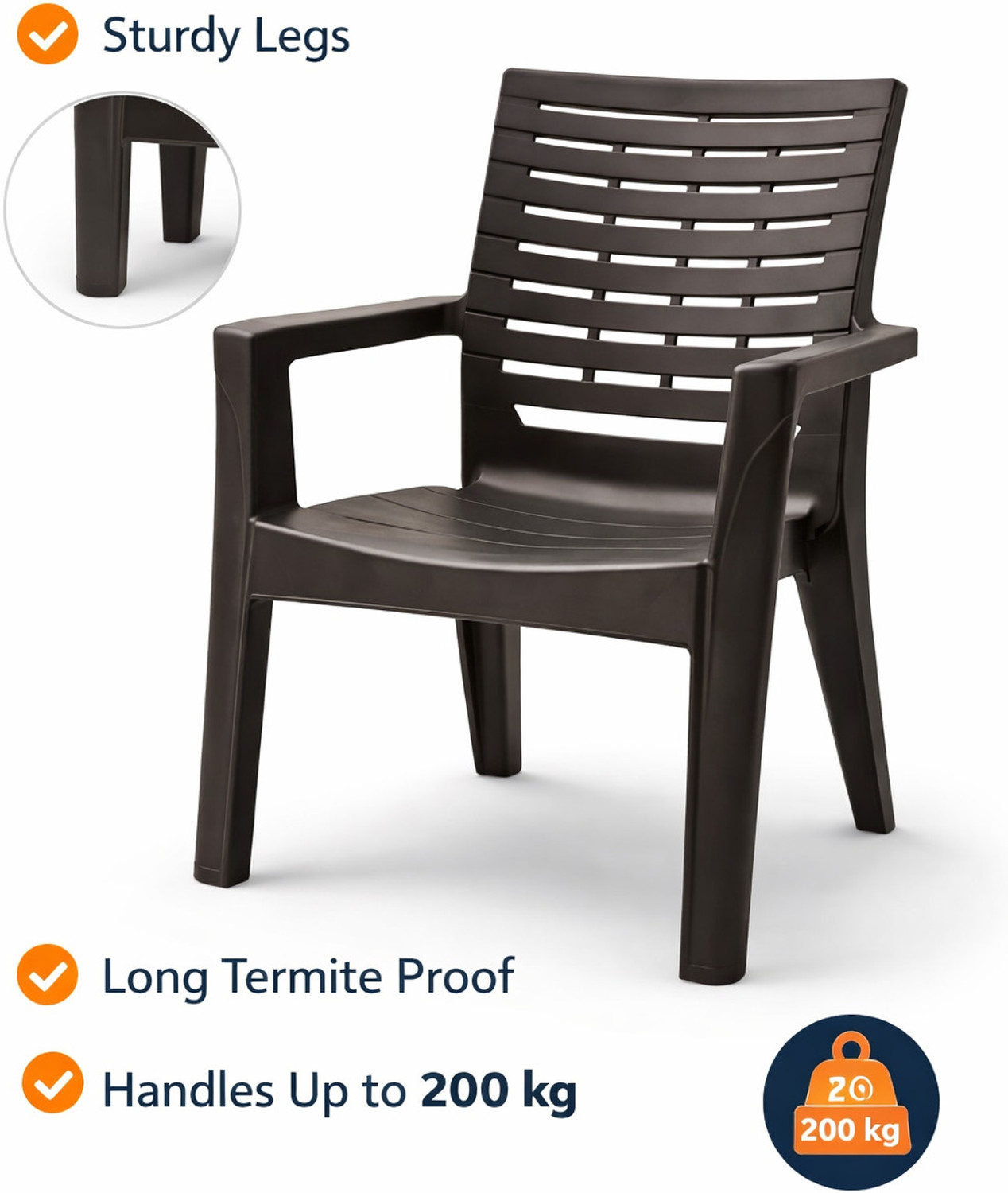 Image of ezora Vista gold Plastic Outdoor Chair