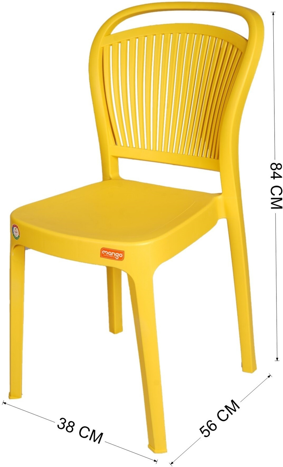 Image of Furniture Yard Mango Salsa Plastic Chair /Stackable Plastic Chair /Strong & Sturdy Structure / Plastic Outdoor Chair
