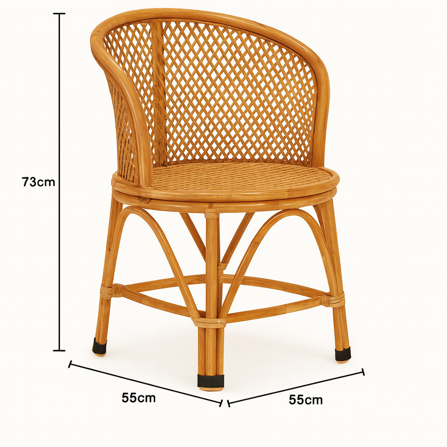 Image of AFCane Craft Premium Handcrafted Rattan Cane Accent Chair with Soft Cushion Solid Wood Living Room Chair