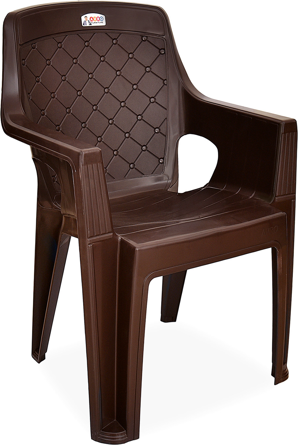 Image of AVRO furniture 4005 Brown Durable Chair for Comfortable Seating - Home, Outdoor, Office & Cafe Plastic Living Room Chair