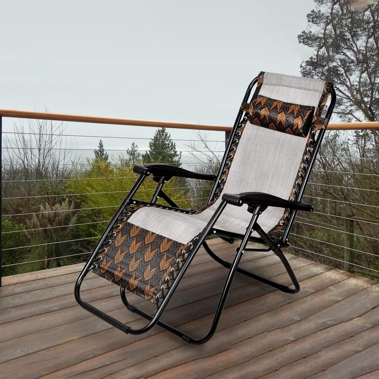 Image of Ginoya Brothers Zero Gravity Relax Chair For Lounge,Easy Chair for Lawn Portable and Foldable Fabric Outdoor Chair
