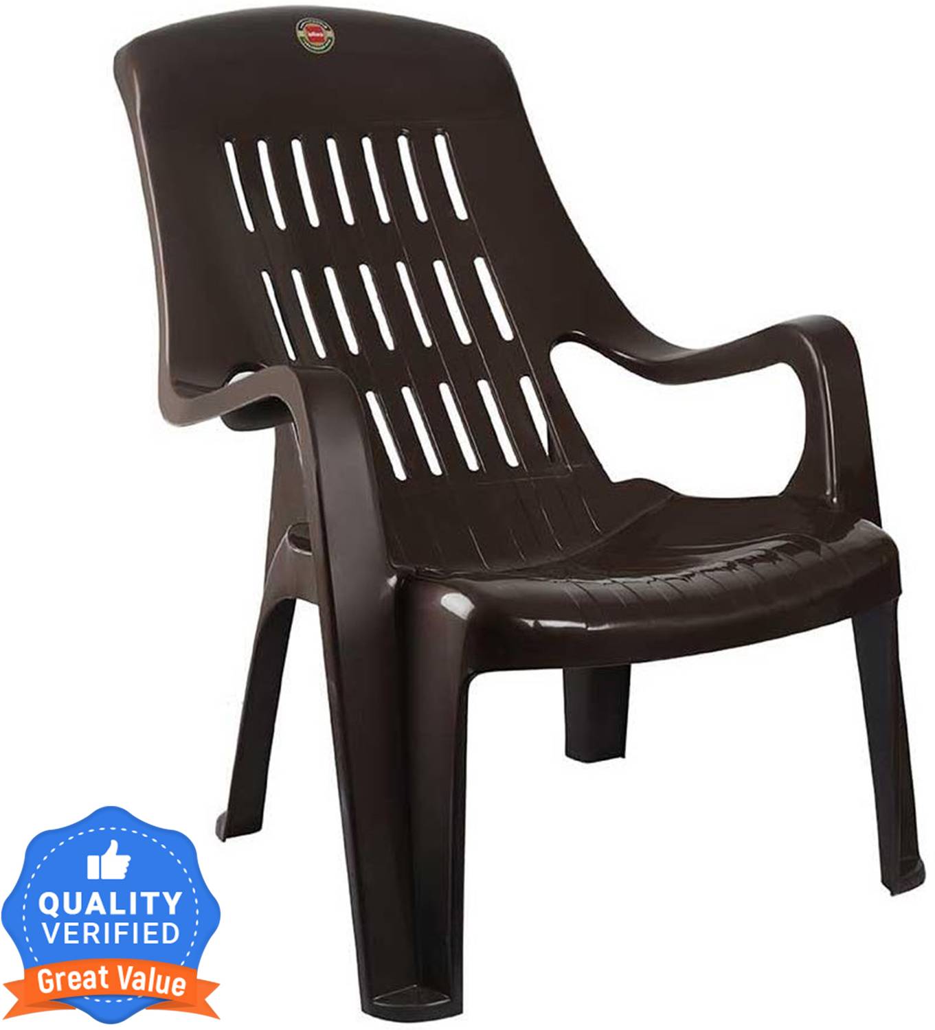 cello Comfort Plastic Outdoor Chair, Brown - Image 1