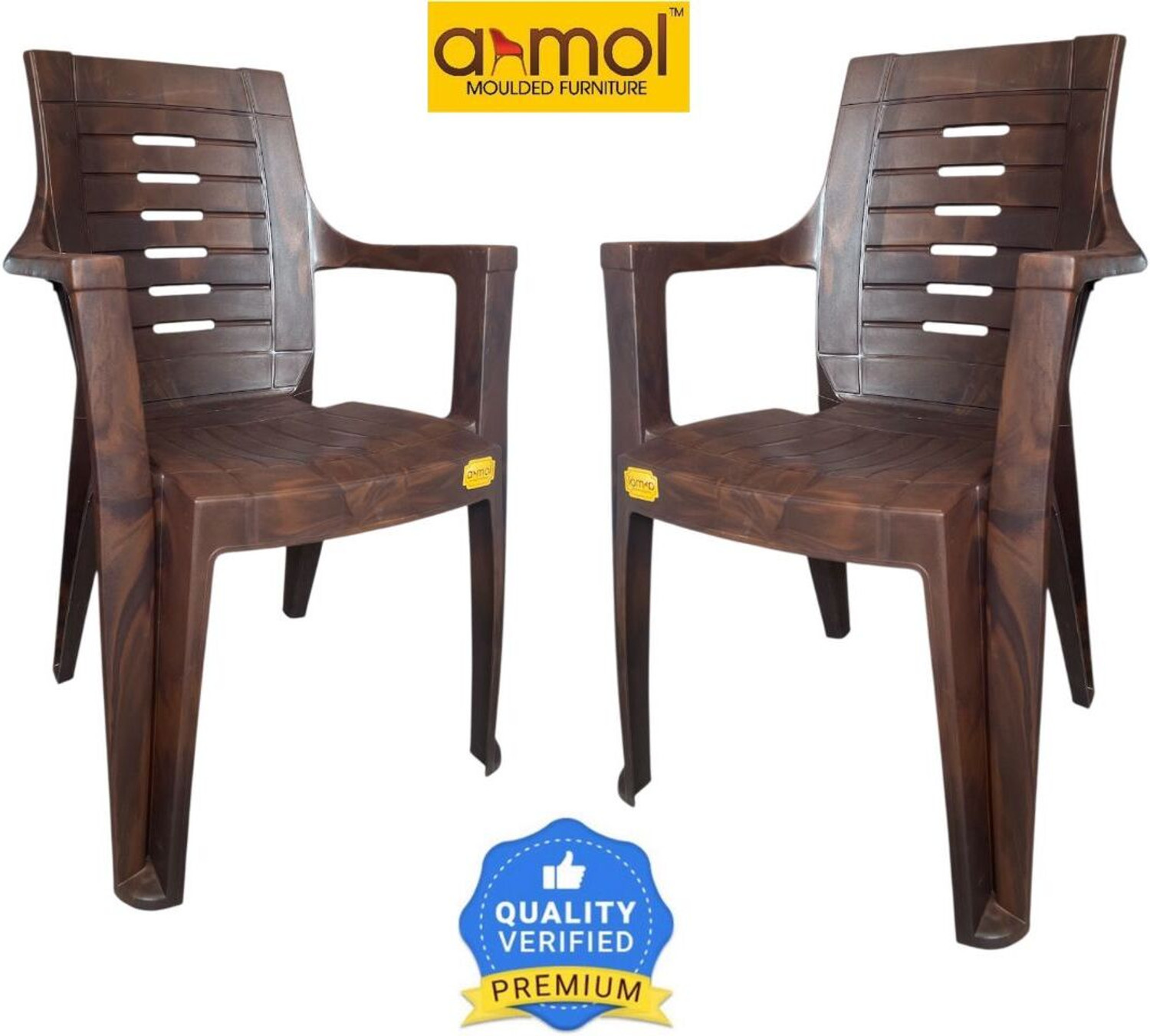 Image of Anmol FEROZ 8002 SET OF 1 BROWN FULLY COMFORT Plastic Outdoor Chair