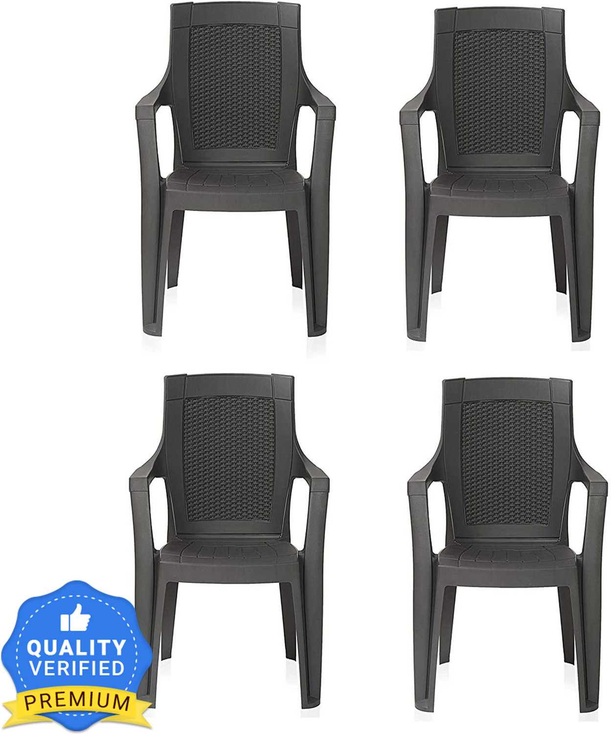 Image of Nilkamal Plastic Premium Mystique /Rosa Chair (Set of 6, ) Plastic Outdoor Chair