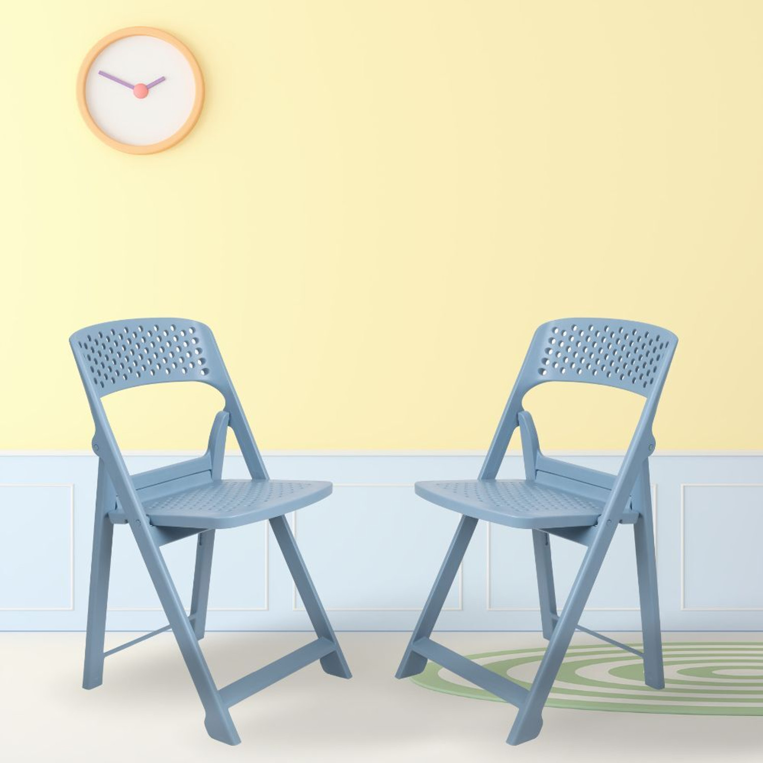 Image of ITALICA Phoenix Folding Chair /Space Saving Chairs /Folding Chair for Balcony, Garden Plastic Outdoor Chair