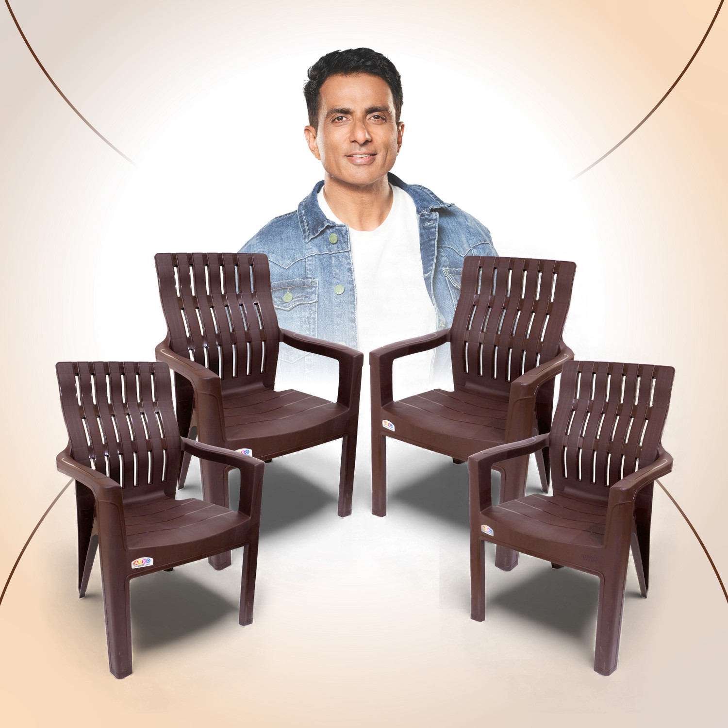 Image of AVRO furniture 9998 Heavy Duty, Durable, Stackable, Indoor & Outdoor Use, Living Room Kursi, Plastic Outdoor Chair