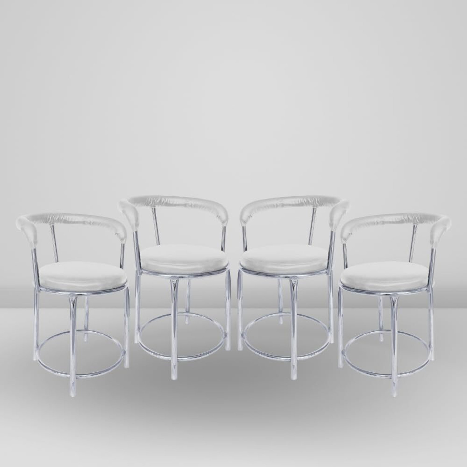 Image of ACTIVA 173 Stool with Comfortable Cushion Seat|Chrome Steel Frame Chair For Outdoor Use Metal Outdoor Chair