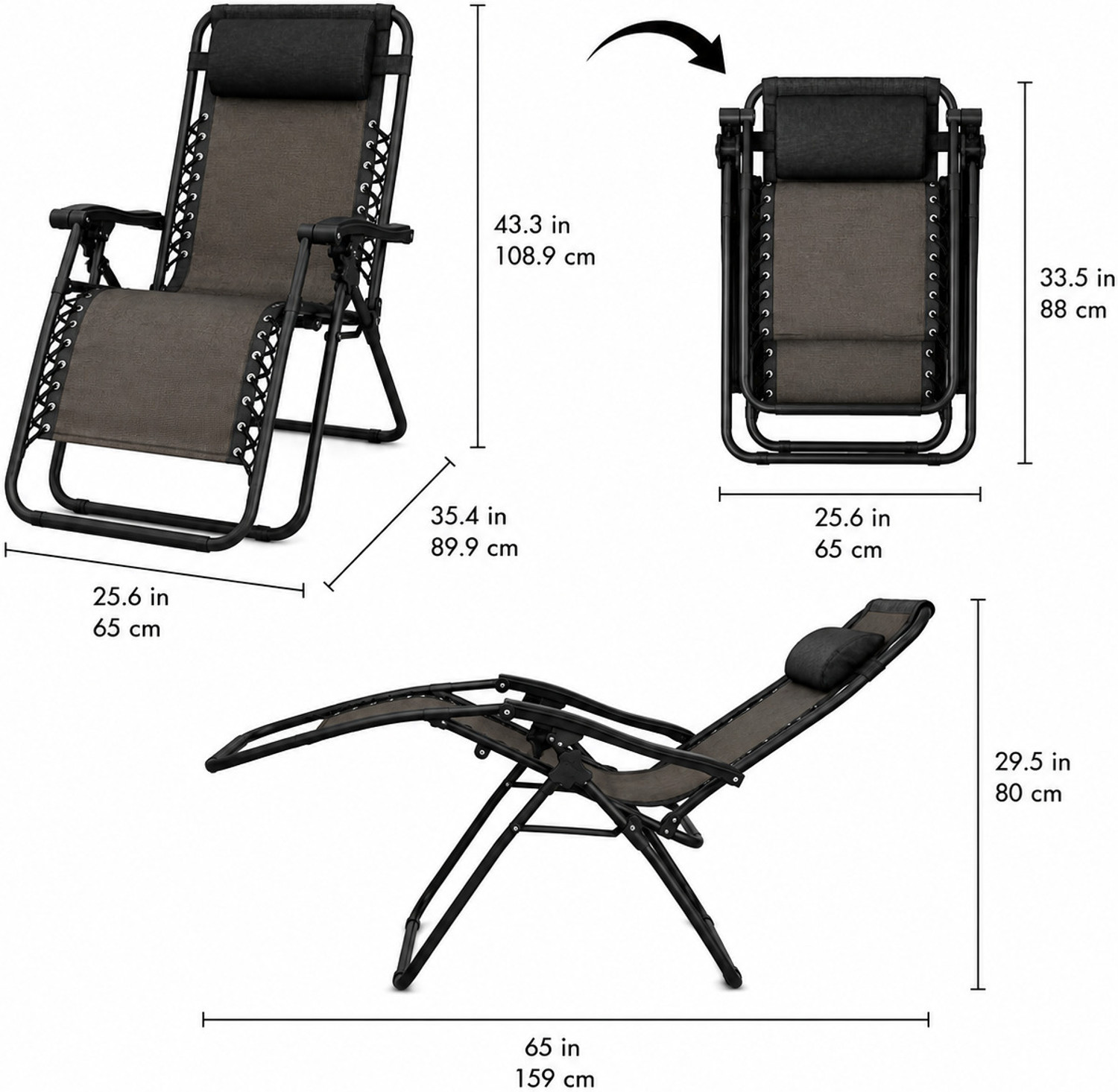 Image of softland Solace Zero Gravity Chair For Lounge,Easy Chair for Lawn Portable and Foldable Metal Outdoor Chair