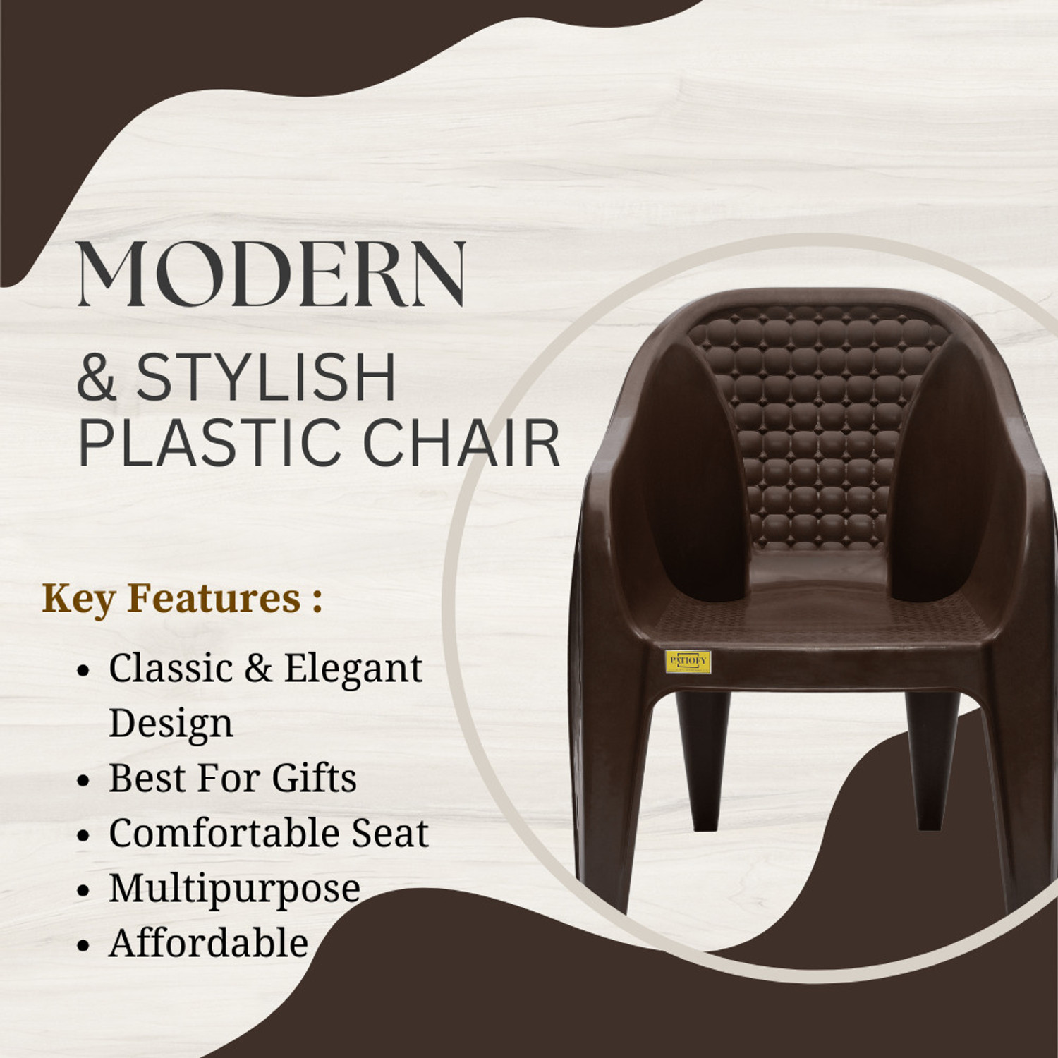 Image of Patiofy Plastic Living Room Chair, Outdoor Chair, Arm Chair for Home Set of 2 Plastic Outdoor Chair