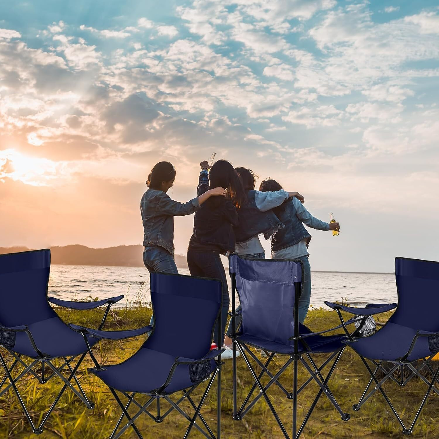 Image of DAXANSTORE Stay-Way Portable Foldable Camping Chair for Outdoor & Home Use Chair